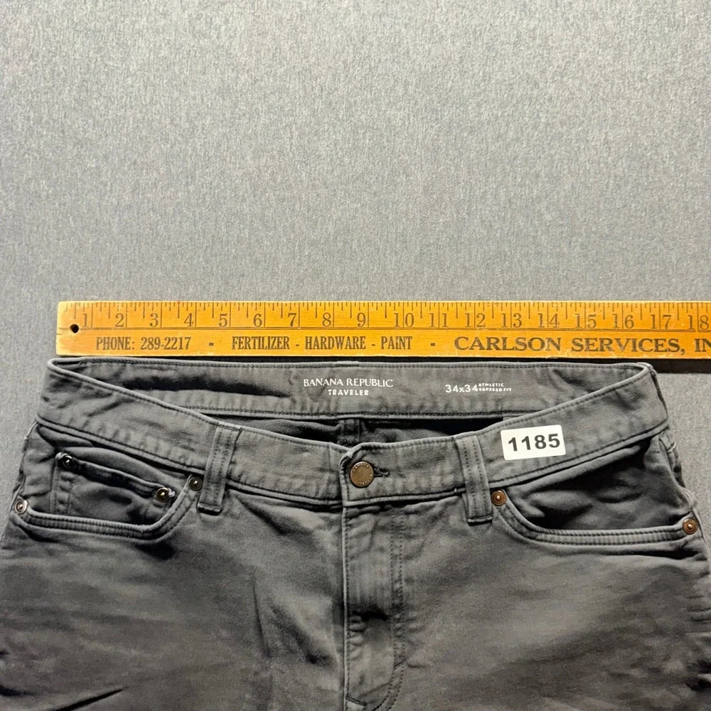 Banana Republic Traveler Pants Mens 34x34 Grey Athletic Tapered Fit Stretch